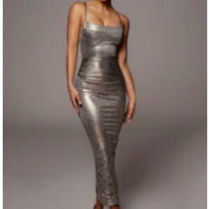 JLUXLABEL Bronze Rubi Cowl Neck Cocktail Dress - NEW